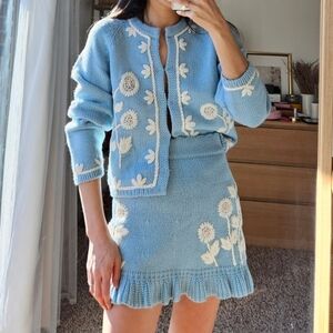 SET Loveshackfancy cardigan Skirt